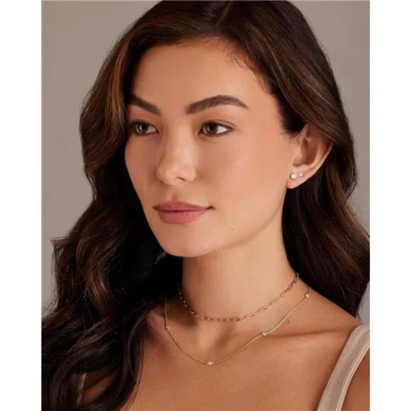 Waterproof Five Pairs Stud Earrings for Women - 14K Gold Plated Stainless Steel - Picture 4 of 7